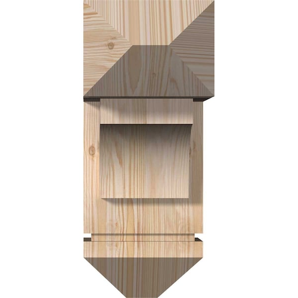 Westlake Arts And Crafts Smooth Bracket W/ Offset Brace, Douglas Fir, 7 1/2W X 18D X 18H